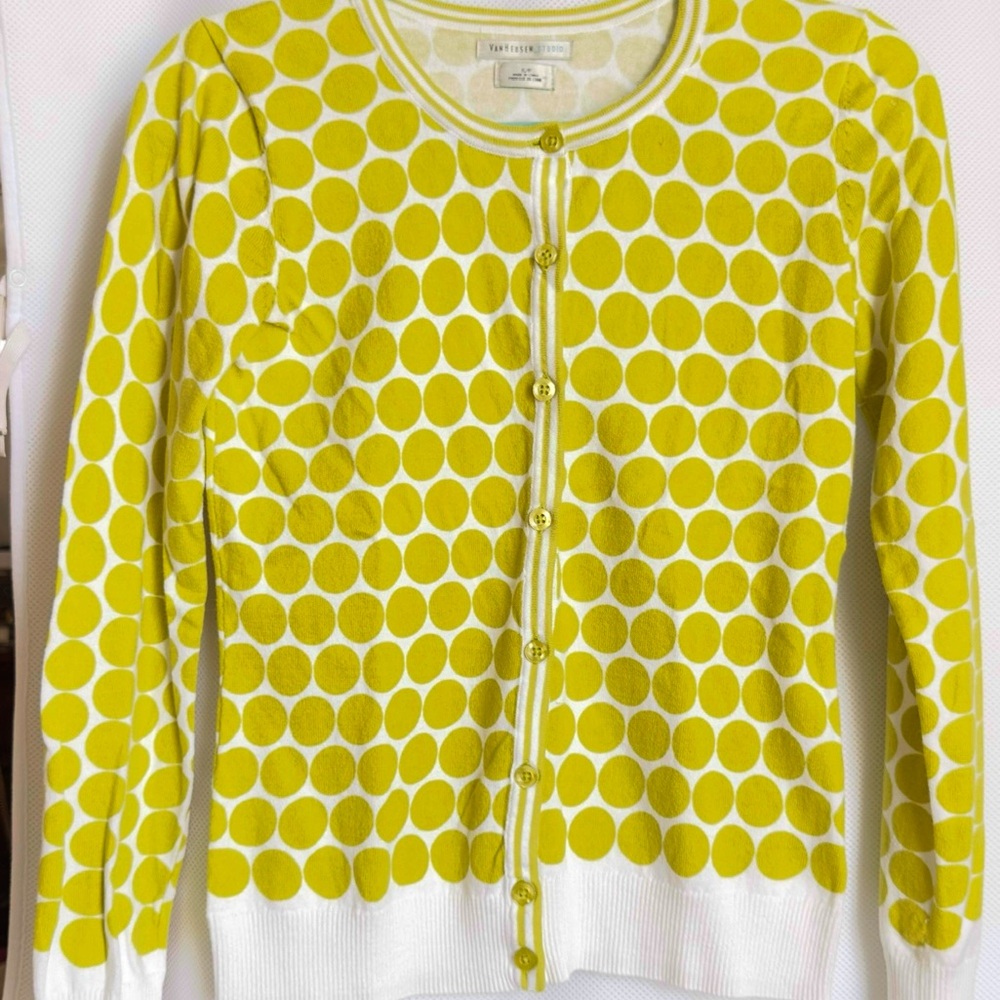 Van Heusen Yellow Polka Dot Cardigan